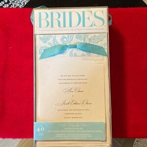 Brides Magazine Wedding Collection Printable Invitation Kit-Blue Paisley- 40 ct